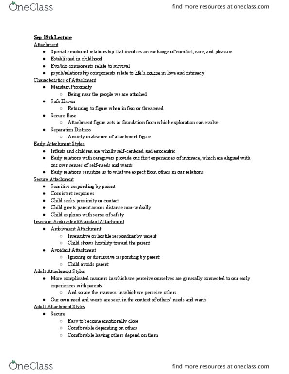 FSOS 1101 Lecture Notes - Lecture 2: Attachment In Adults, Ambivalence, Impulsivity thumbnail