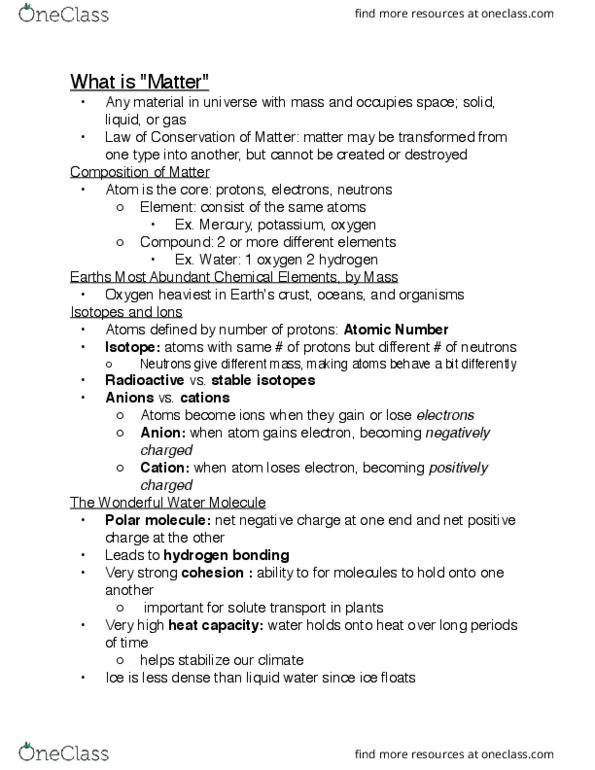 EESA01H3 Lecture Notes - Lecture 2: Asthenosphere, Geosphere, Hydrosphere thumbnail