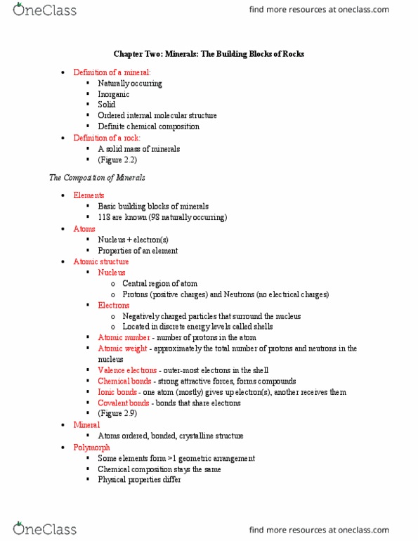 GL101 Lecture Notes - Lecture 3: Orthoclase, Conchoidal Fracture, Hornblende thumbnail