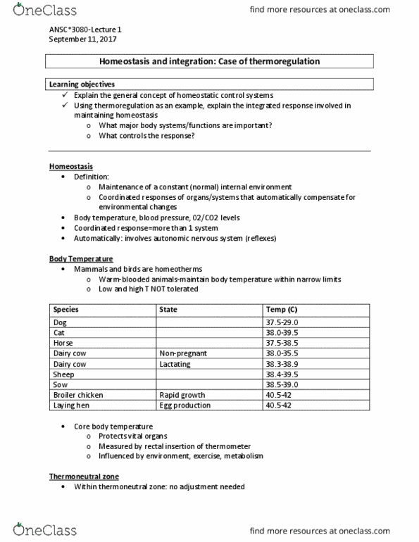 ANSC 3080 Lecture Notes - Lecture 1: Stomach, Sweat Gland, Aldosterone thumbnail