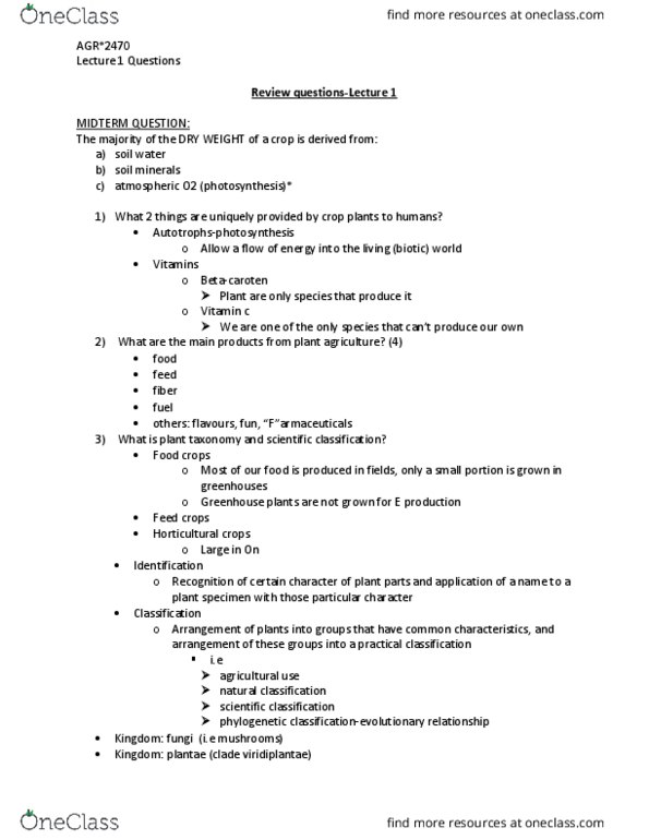 AGR 2470 Lecture Notes - Lecture 1: Soybean, Phenology, Determinant thumbnail