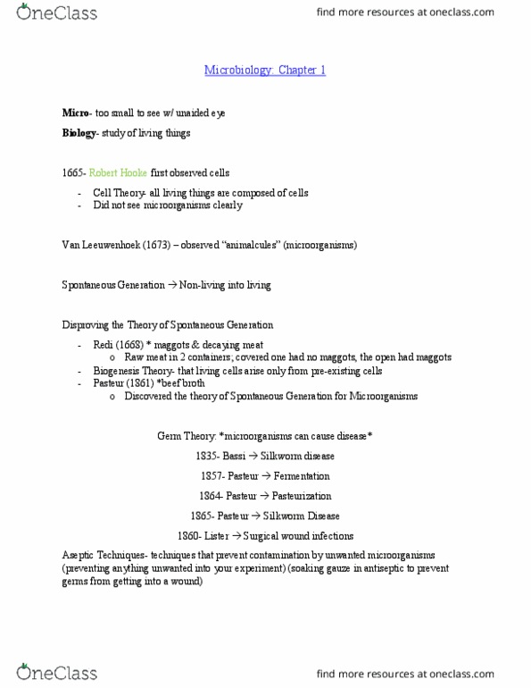 MICRB 107 Lecture Notes - Lecture 1: Lyme Disease, Aureus, Helminthology thumbnail