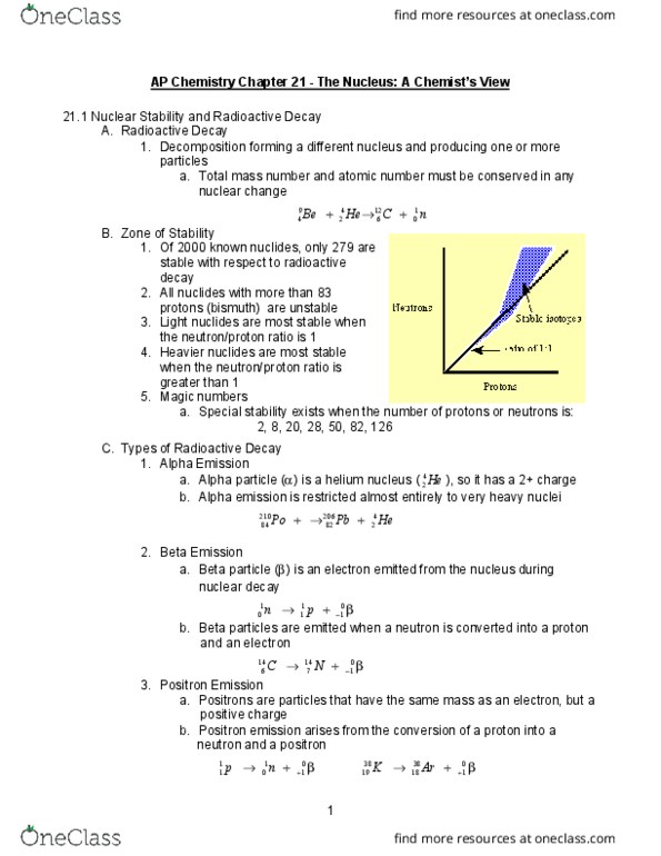 CHEM 112 Chapter Notes - Chapter 21: Geiger Counter, Radiocarbon Dating, Unified Atomic Mass Unit thumbnail