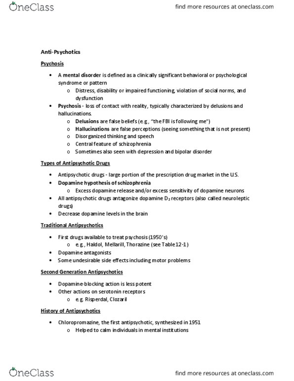 PUBHLTH 147 Lecture Notes - Lecture 14: Xerostomia, Agonist, Tardive Dyskinesia thumbnail