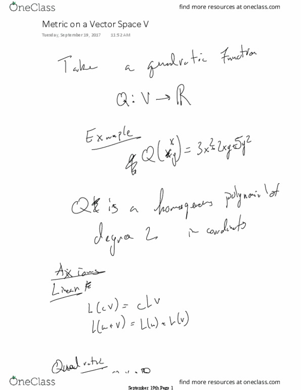 MATH V3386 Lecture Notes - Lecture 5: Vector Space thumbnail