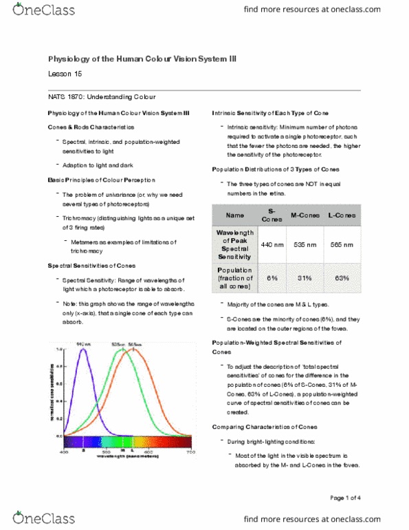 NATS 1870 Chapter Notes - Chapter 15: Retina Horizontal Cell, Scotopic Vision, Visual Phototransduction thumbnail