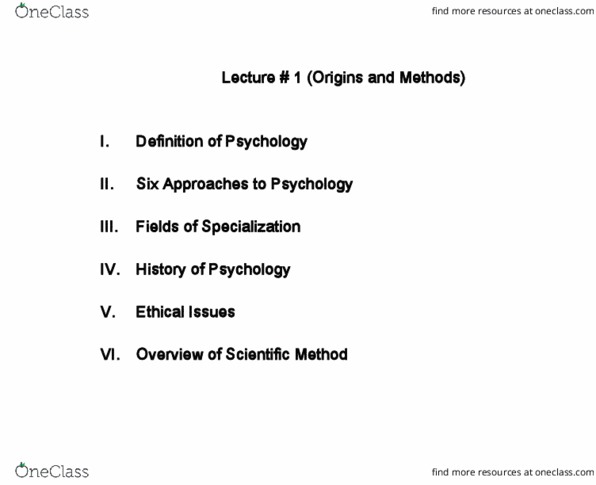 PSY 110 Lecture Notes - Lecture 1: Pseudoscience, Family Therapy, Institutional Review Board thumbnail