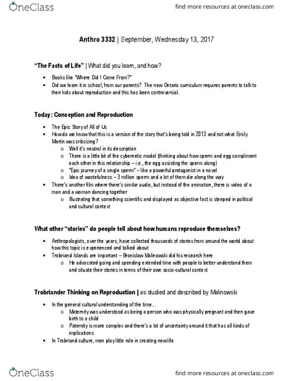 Anthropology 3332F/G Lecture Notes - Lecture 1: Liminality, Patrilineality, Monogenetic Volcanic Field thumbnail