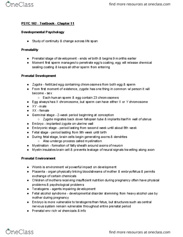 PSYC 102 Chapter Notes - Chapter 11: Anatomical Terms Of Motion, Egocentrism, Lev Vygotsky thumbnail