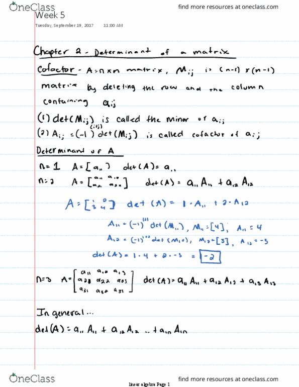 MATH 2660 Lecture Notes - Lecture 5: Linear Algebra thumbnail
