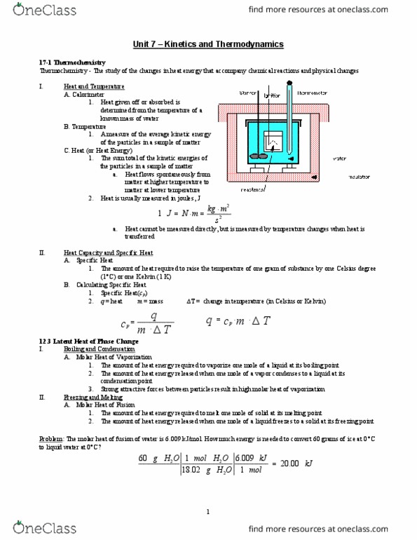 CHEM 112 Chapter Notes - Chapter 7: Collision Frequency, Exothermic Reaction, Endothermic Process thumbnail