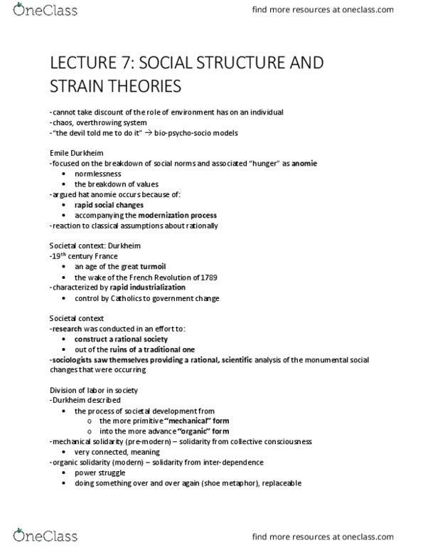 CRIM 300W Lecture 7: 7 Social structure and strain theories thumbnail