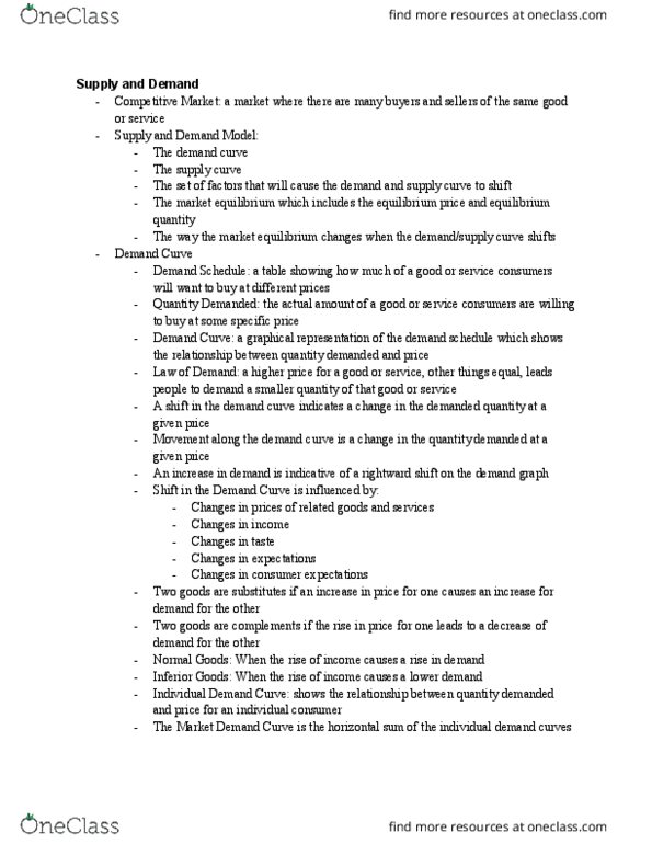 01:220:102 Lecture Notes - Lecture 3: Economic Equilibrium, Demand Curve thumbnail