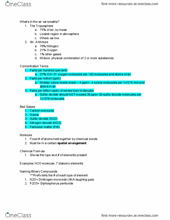 CHEM 1100 Lecture Notes - Lecture 3: Sulfuric Acid, Phosphorus Pentoxide, Hexa thumbnail
