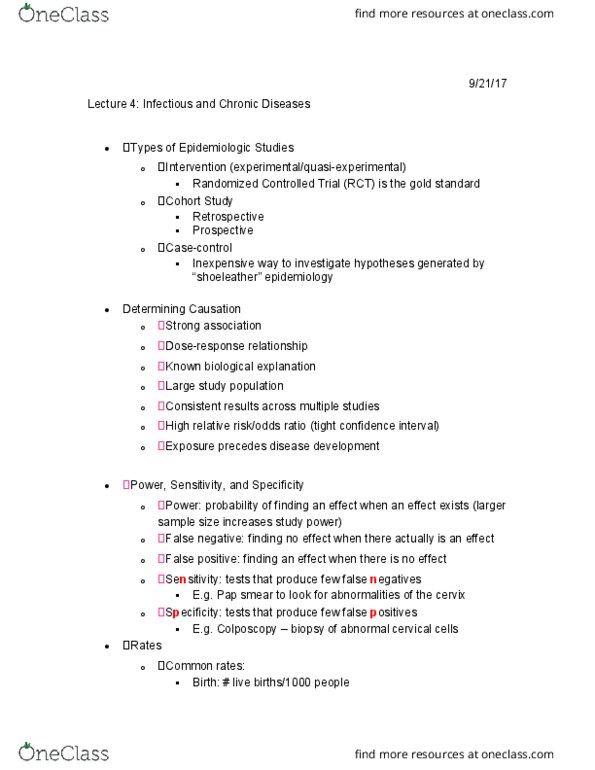P H 101 Lecture Notes - Lecture 4: Cryptosporidiosis, Bubonic Plague, Rna Virus thumbnail