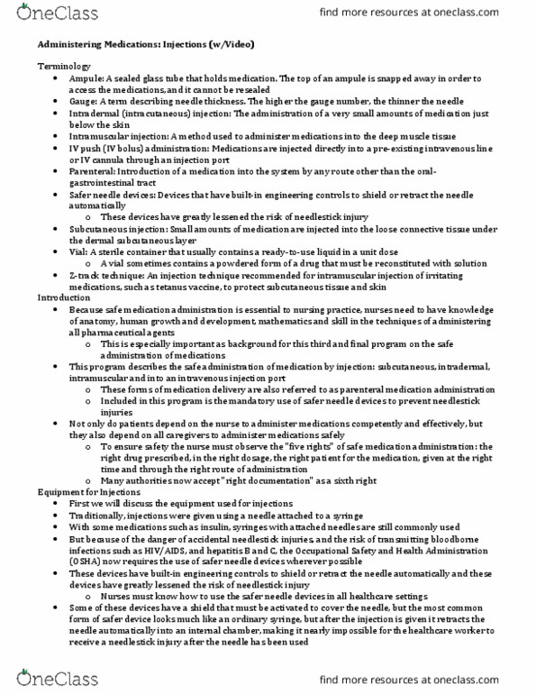 NURS 3234 Chapter Notes - Chapter 10: Tuberculin, Greater Trochanter, Blood Vessel thumbnail