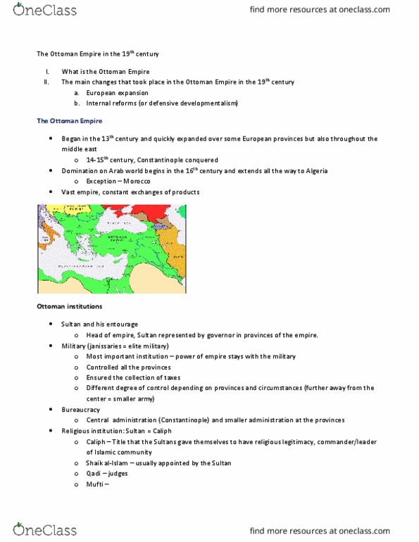 HIS 2160 Lecture Notes - Lecture 4: Mahmud Ii, Selim Iii, Developmentalism thumbnail