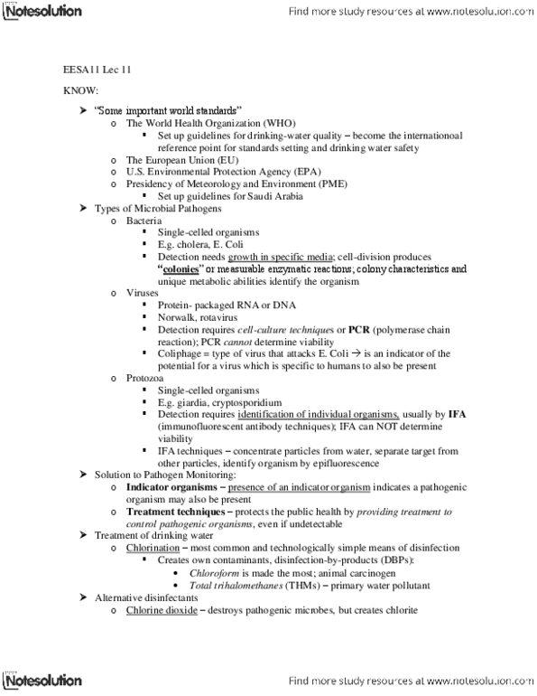 EESA11H3 Lecture Notes - Wood Preservation, Rotavirus, Antibiotics thumbnail
