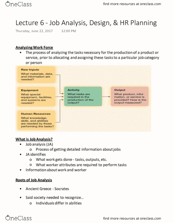 COMMERCE 2BC3 Lecture Notes - Lecture 6: Job Analysis, Job Performance, R&S Records thumbnail