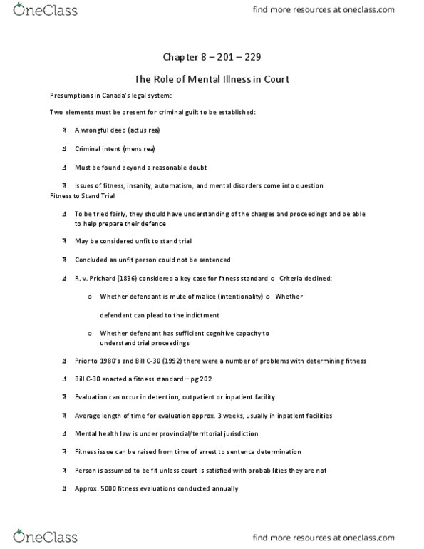 PSYC 3020 Chapter Notes - Chapter 8: Insanity Defense, Outpatient Commitment, Bipolar Disorder thumbnail