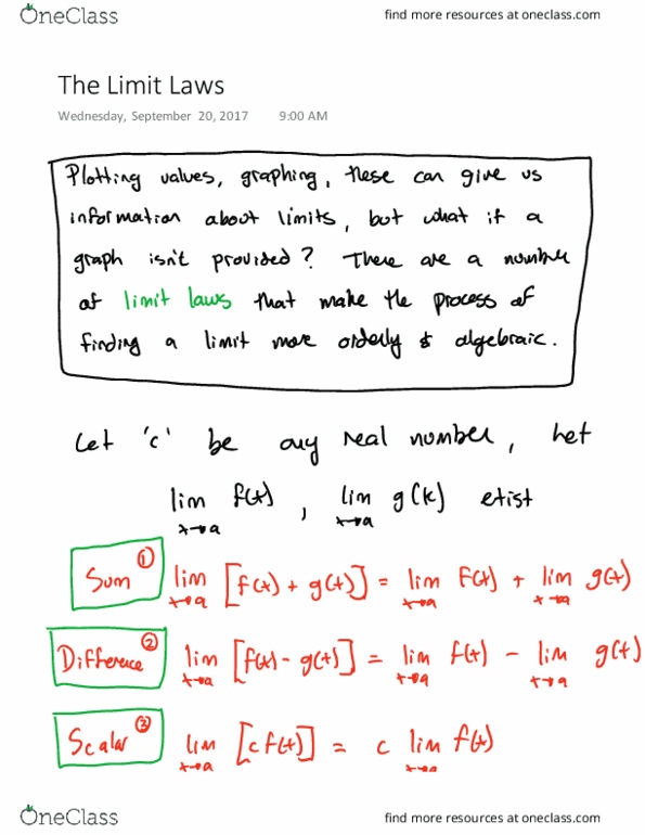Calculus 1000A/B Lecture 5: The Limit Laws thumbnail