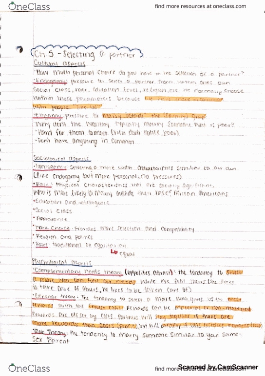 SOCI 1025 Lecture 7: chapter 5- selecting a partner- soci 1025 courtship and marriage thumbnail