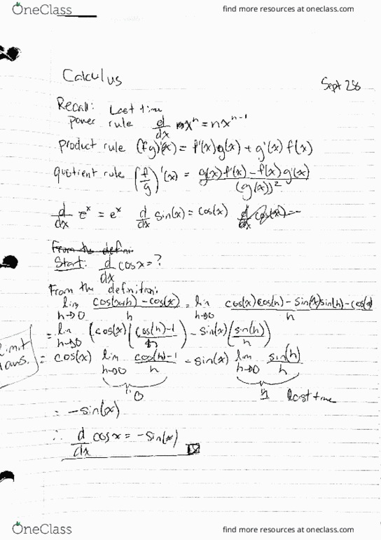 MAT 1320 Lecture 7: 07-Derivates of other trig functions thumbnail