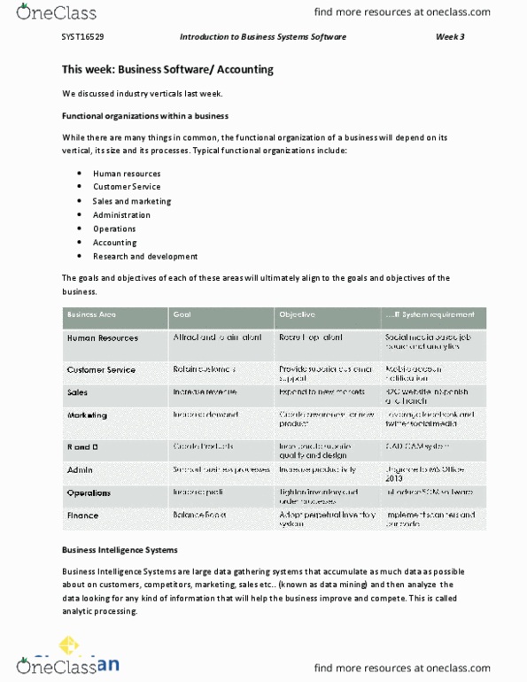 SYST 16529 Lecture Notes - Lecture 3: Double-Entry Bookkeeping System, Accounting Software, Bookkeeping thumbnail