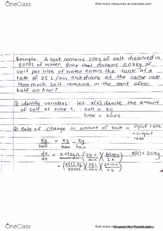 MATH 2Z03 Lecture 8: Linear Models: Newton's Law of Cooling/Warming, Mixing Problems thumbnail