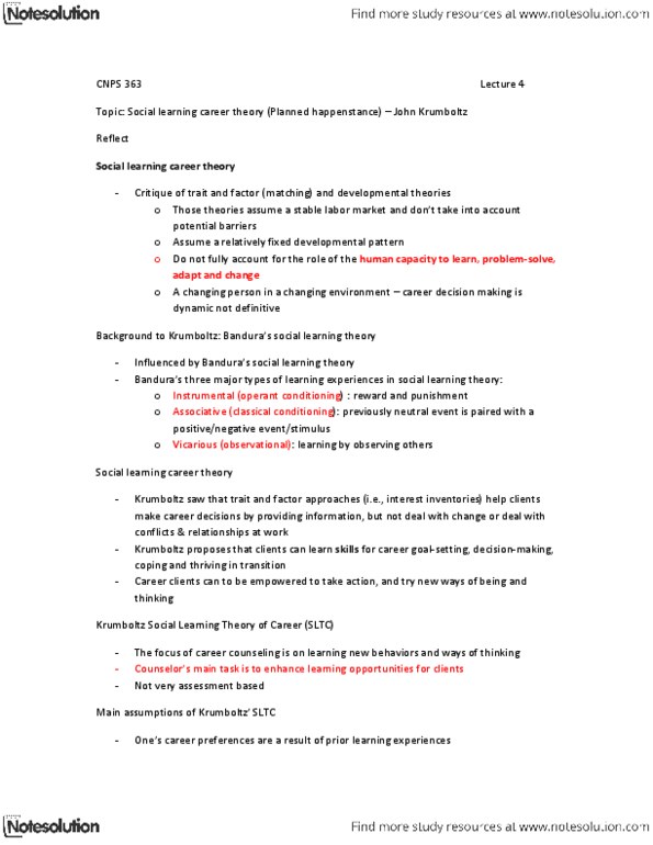 CNPS 363 Lecture Notes - Classical Conditioning, Operant Conditioning, Social Learning Theory thumbnail