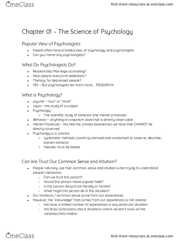 PSYCH 7A Chapter Notes - Chapter 1: Behaviorism, Availability Heuristic, Margaret Floy Washburn thumbnail