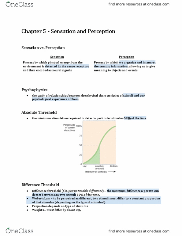 PSYCH 7A Chapter Notes - Chapter 5: Color Vision, Sound, Afterimage thumbnail