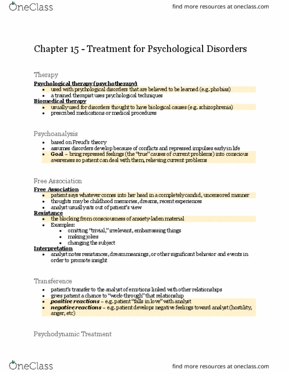 PSYCH 7A Chapter Notes - Chapter 15: Psychological Repression, Prescription Drug, Psychosexual Development thumbnail