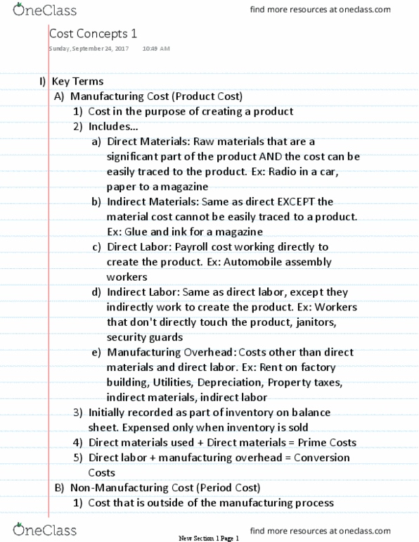 ACCTMIS 2300 Lecture Notes - Lecture 4: Income Statement, Finished Good thumbnail