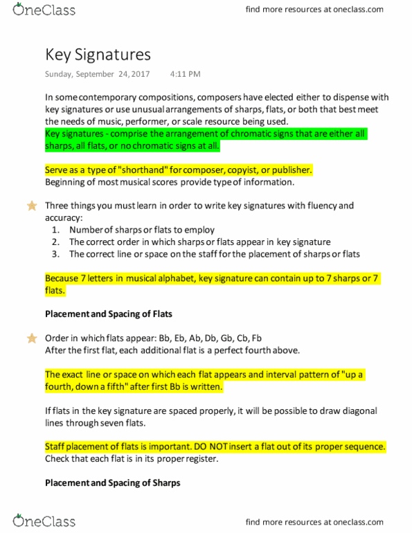 MUS 069A Chapter Notes - Chapter 8: Key Signature, Leading-Tone, Perfect Fourth thumbnail