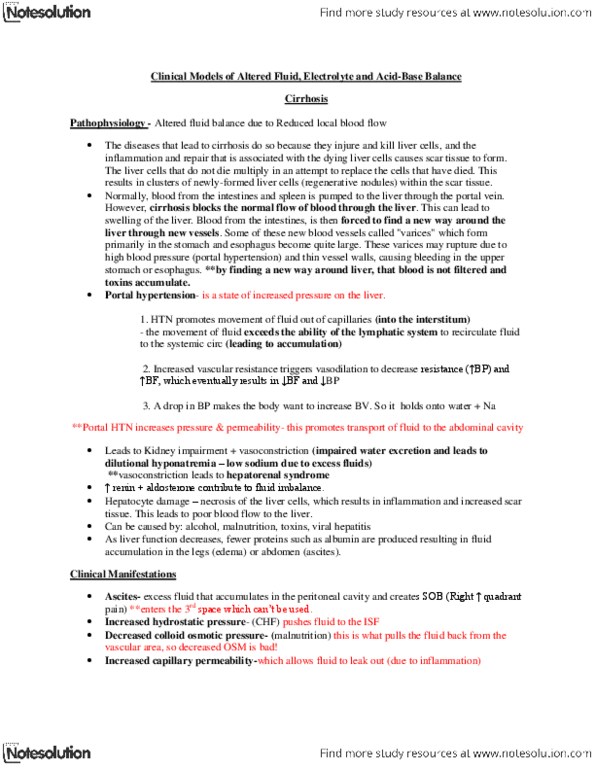 NURS 2090 Lecture Notes - Diarrhea, Liver Function Tests, Polyhydramnios thumbnail