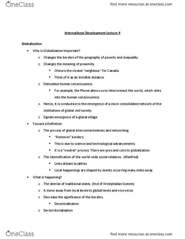 DVM 1100 Lecture Notes - Lecture 4: Economic Globalization, Neoliberalism, Unbridled thumbnail