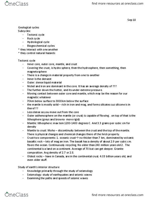 ENSC 2001 Lecture Notes - Lecture 2: South American Plate, Plate Tectonics, Continental Crust thumbnail