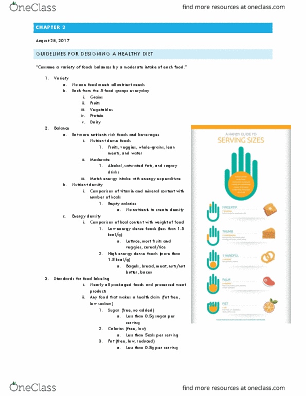 NTRI 2000 Lecture Notes - Lecture 2: Dietary Reference Intake, Saturated Fat, Nutrient Density thumbnail