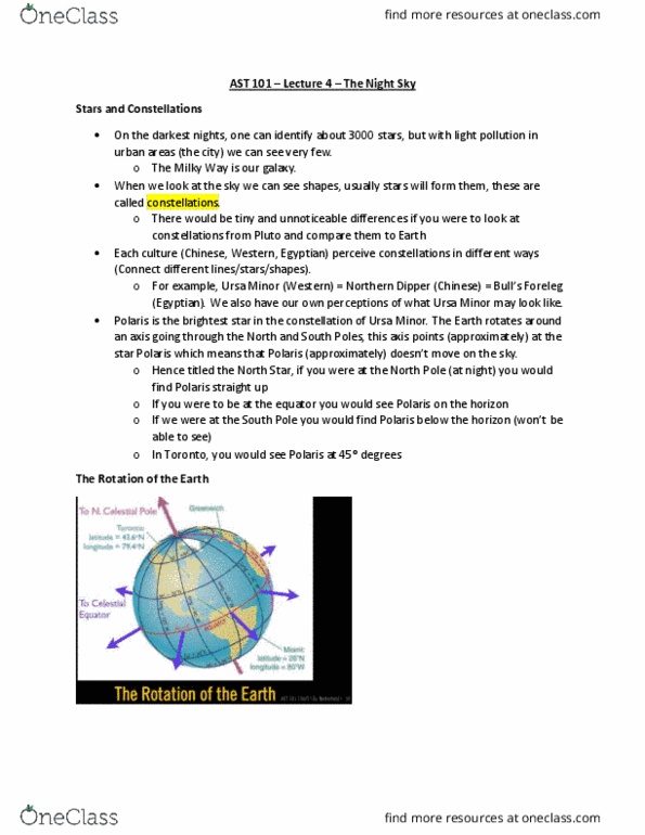 AST101H1 Lecture Notes - Lecture 4: Light Pollution, Angular Diameter thumbnail