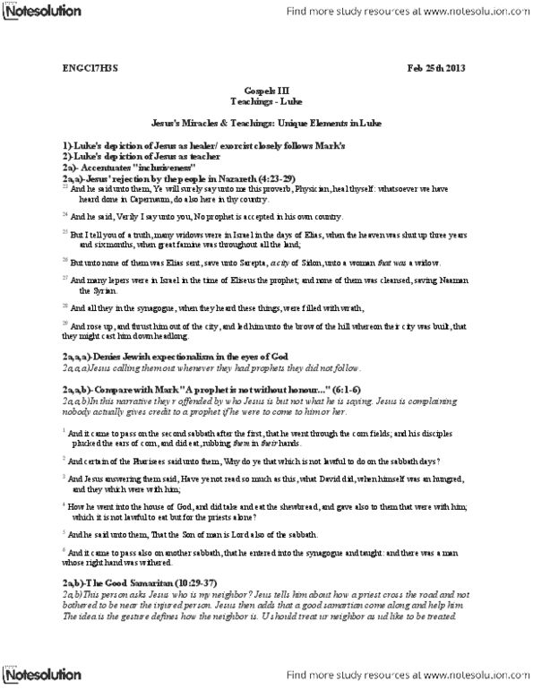 ENG100H1 Lecture Notes - Naaman, Cubit, Pharisees thumbnail