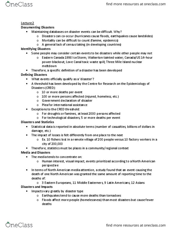 Geography 2152F/G Lecture Notes - Lecture 2: Probabilistic Risk Assessment, Nuclear Meltdown, Risk Assessment thumbnail