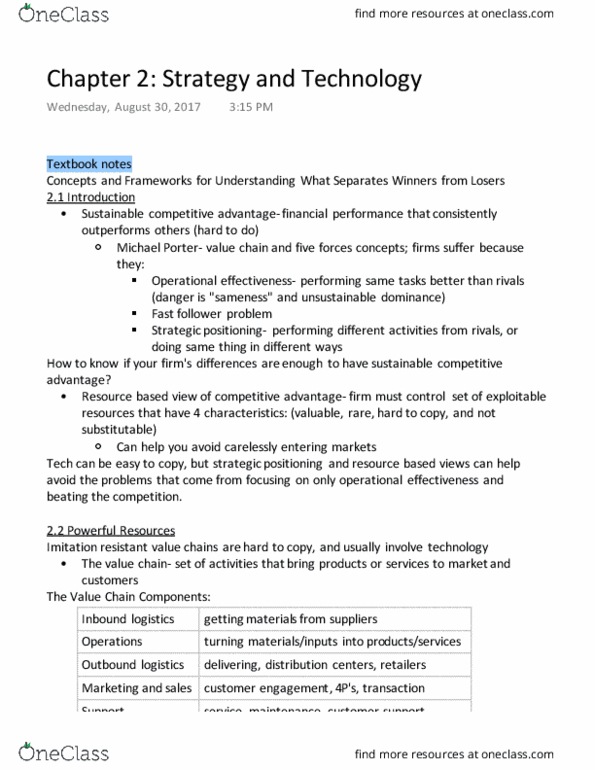 BMGT 301 Chapter Notes - Chapter 2: Enterprise Resource Planning, Customer Engagement, Human Resource Management thumbnail