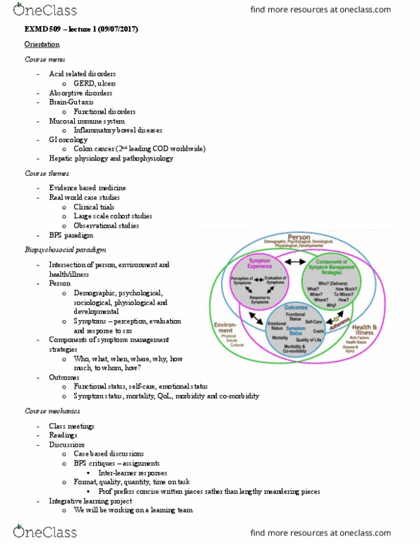 EXMD 509 Lecture Notes - Lecture 1: Evidence-Based Medicine, Integrative Learning, Pubmed thumbnail