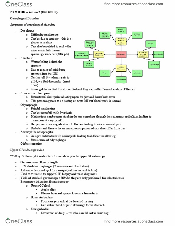 EXMD 509 Lecture Notes - Lecture 2: Gastroesophageal Reflux Disease, Hiatus Hernia, Iron-Deficiency Anemia thumbnail