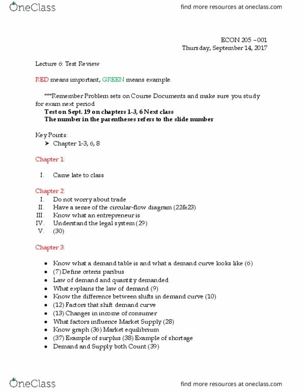 ECON 205 Lecture Notes - Lecture 6: Demand Curve, Ceteris Paribus, Economic Equilibrium thumbnail