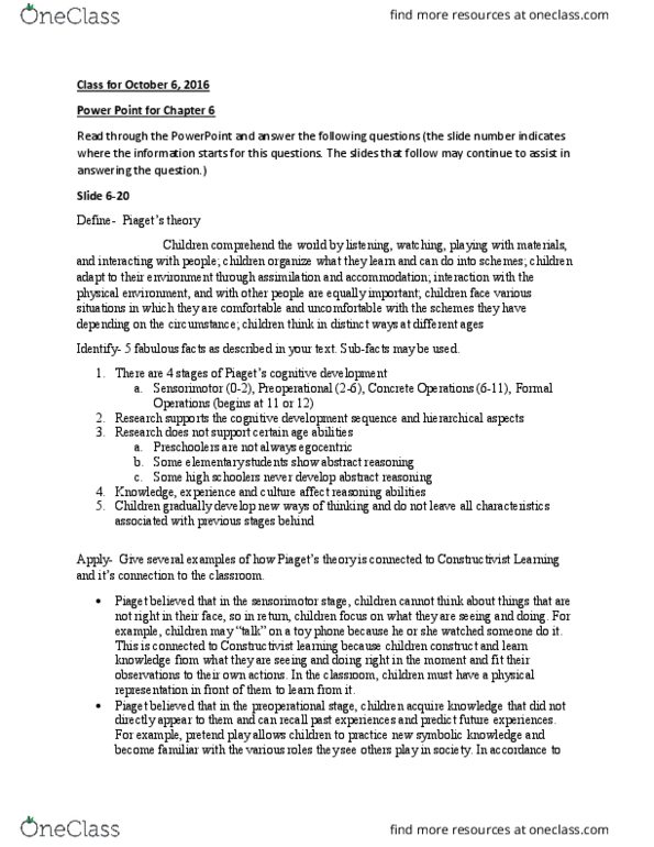 EDUC205 Chapter Notes - Chapter 6: Microsoft Powerpoint, Lev Vygotsky thumbnail