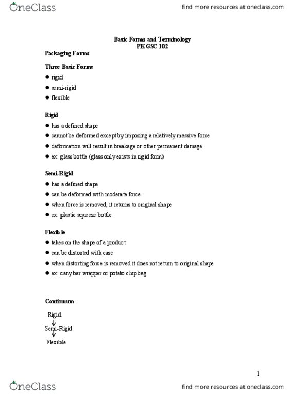 PKSC 1020 Lecture Notes - Lecture 8: Plastics Extrusion, Thermoforming, Paperboard thumbnail