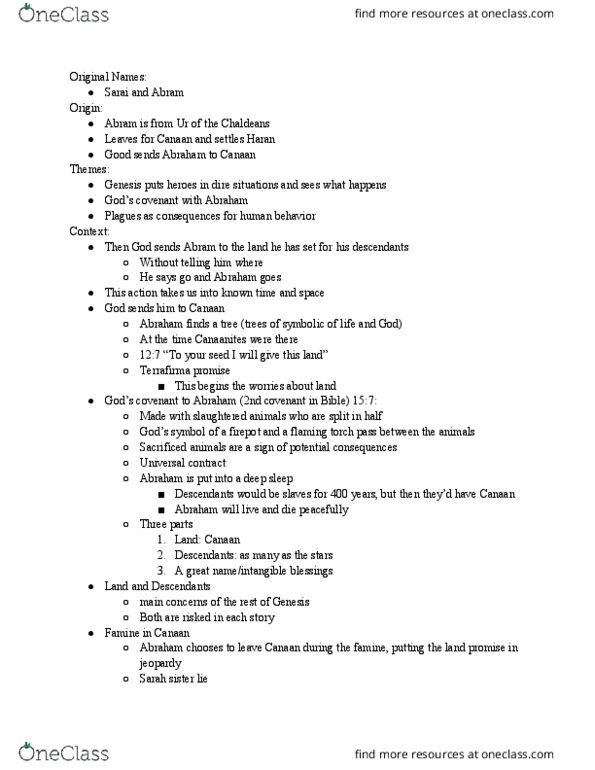 THEO1001 Lecture Notes - Lecture 5: Promise This, Odysseus, Midrash thumbnail