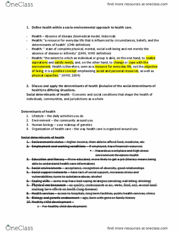 NURS201 Lecture Notes - Lecture 5: Socioeconomic Status, Medicine Wheel thumbnail